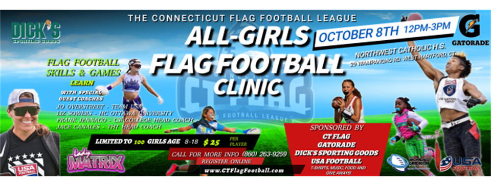 ALL GIRLS FLAG FOOTBALL CLINIC!