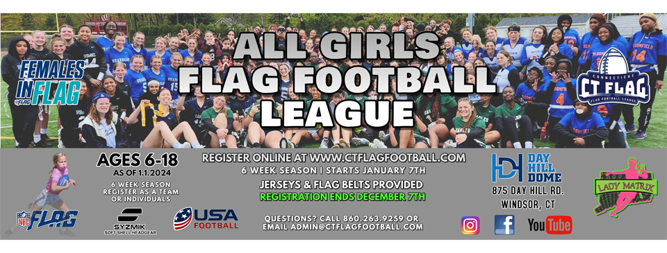 ALL GIRLS INDOOR FLAG FOOTBALL LEAGUE